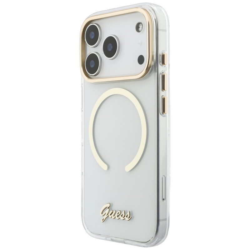 Θήκη Guess IML Script Metal MagSafe για Apple iPhone 18 Pro / 17 Pro, διαφανής