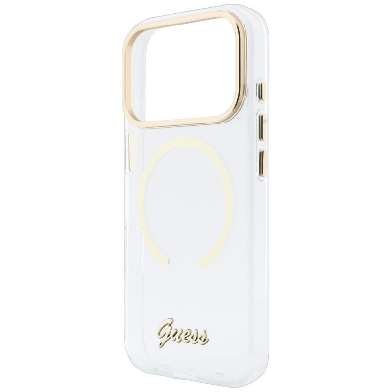 Θήκη Guess IML Script Metal MagSafe για Apple iPhone 18 Pro Max / 17 Pro Max, διαφανής