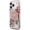 Θήκη MagSafe Guess IML Flower & Tonal Circle για Apple iPhone 18 Pro / 17 Pro, ροζ