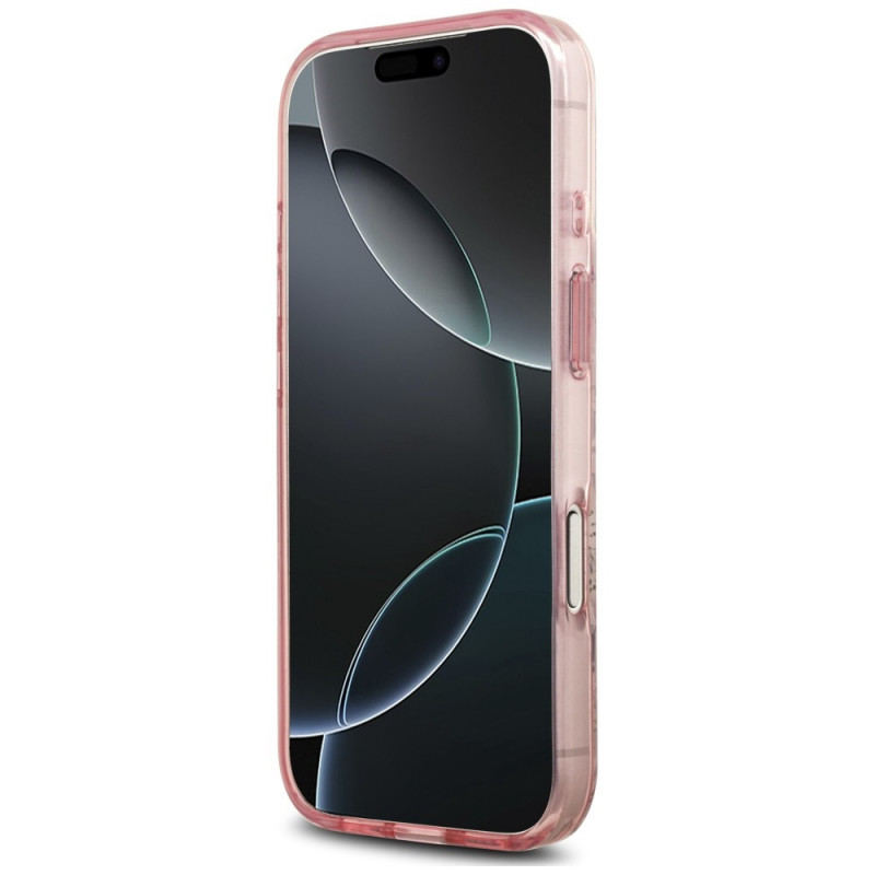 Θήκη MagSafe Guess IML Flower & Tonal Circle για Apple iPhone 18 Pro / 17 Pro, ροζ