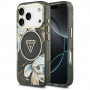 Θήκη Guess IML Glitter Flowers Triangle MagSafe για Apple iPhone 18 Pro Max / 17 Pro Max, μαύρη