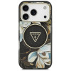 Θήκη Guess IML Glitter Flowers Triangle MagSafe για Apple iPhone 18 Pro Max / 17 Pro Max, μαύρη
