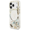 Θήκη Guess IML Glitter Flowers Triangle MagSafe για Apple iPhone 18 Pro Max / 17 Pro Max, Λευκή