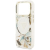 Θήκη Guess IML Glitter Flowers Triangle MagSafe για Apple iPhone 18 Pro Max / 17 Pro Max, Λευκή