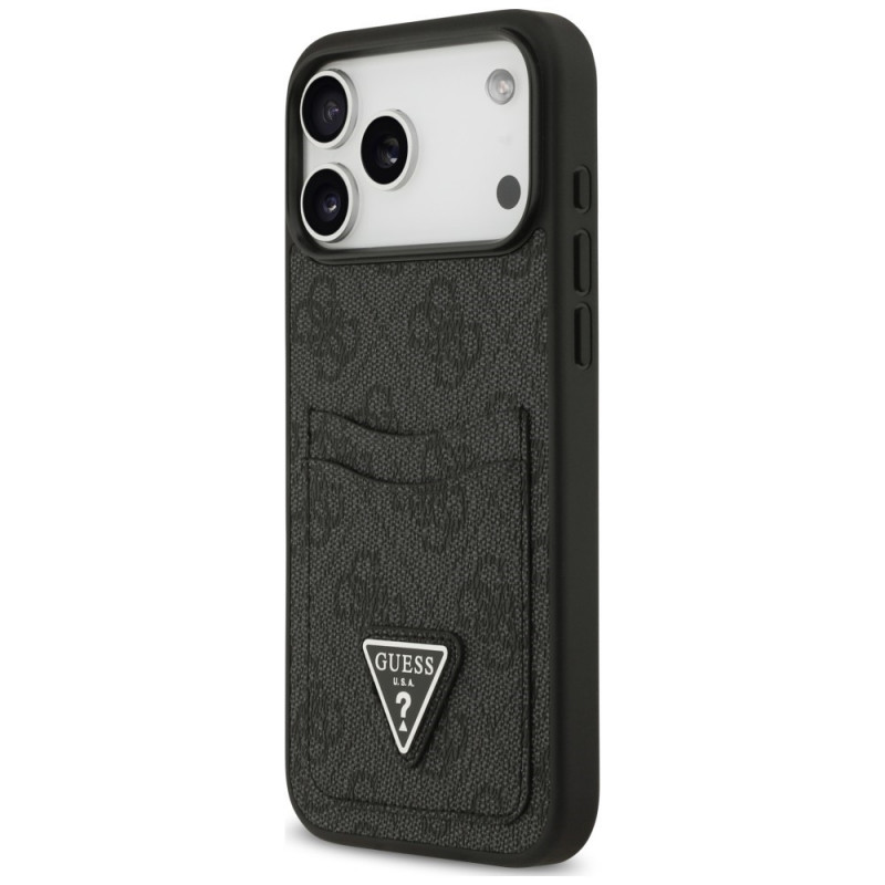 Θήκη τριγωνική με διπλή κάρτα 4G Guess για Apple iPhone 18 Pro Max / 17 Pro Max, μαύρη