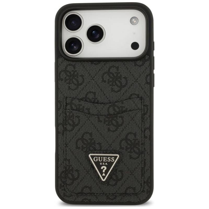Θήκη τριγωνική με διπλή κάρτα 4G Guess για Apple iPhone 18 Pro Max / 17 Pro Max, μαύρη