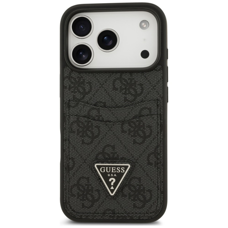 Θήκη τριγωνική Guess 4G Double Card για Apple iPhone 18 Pro / 17 Pro, μαύρη