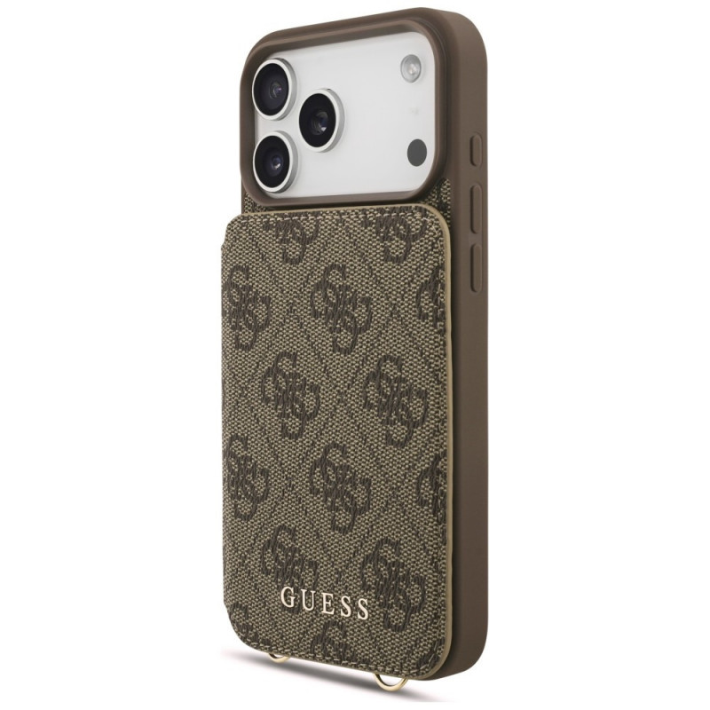 Guess 4G Cardslots & Magnetic Closure Crossbody θήκη για Apple iPhone 18 Pro Max / 17 Pro Max, καφέ