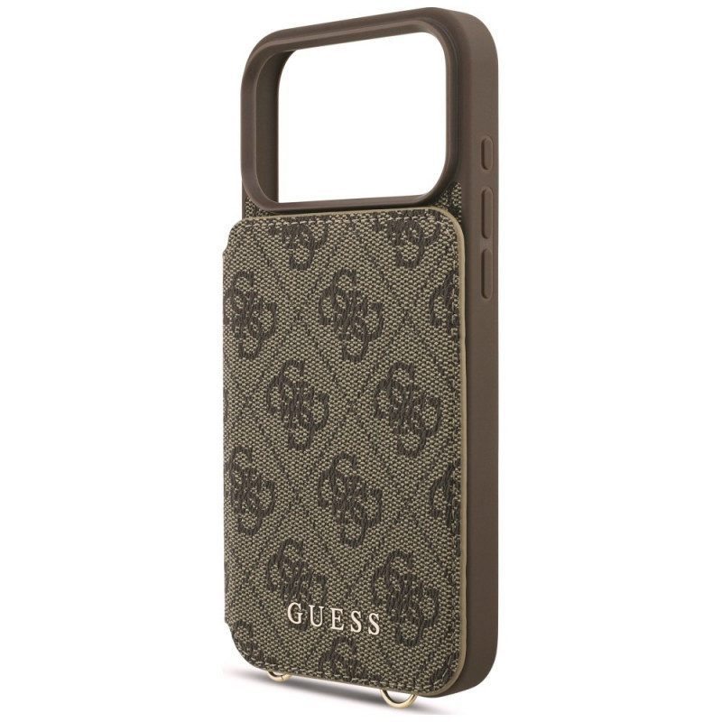 Guess 4G Cardslots & Magnetic Closure Crossbody θήκη για Apple iPhone 18 Pro Max / 17 Pro Max, καφέ