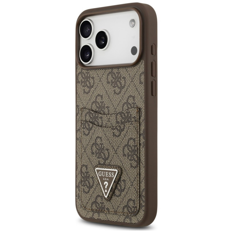 Θήκη Guess 4G Double Card Triangle για Apple iPhone 18 Pro Max / 17 Pro Max, καφέ