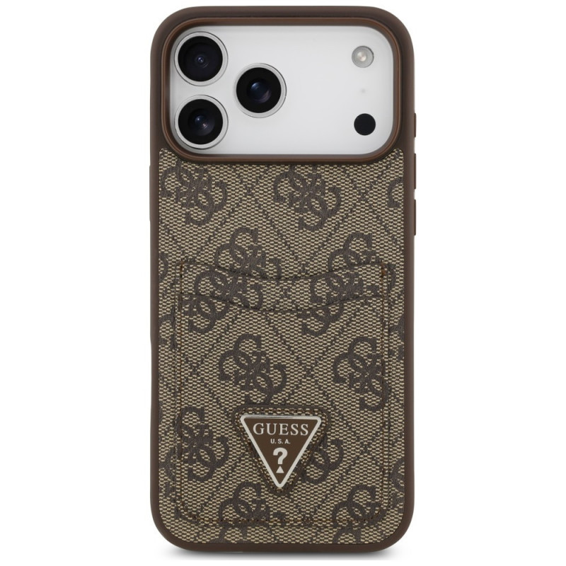 Θήκη Guess 4G Double Card Triangle για Apple iPhone 18 Pro Max / 17 Pro Max, καφέ