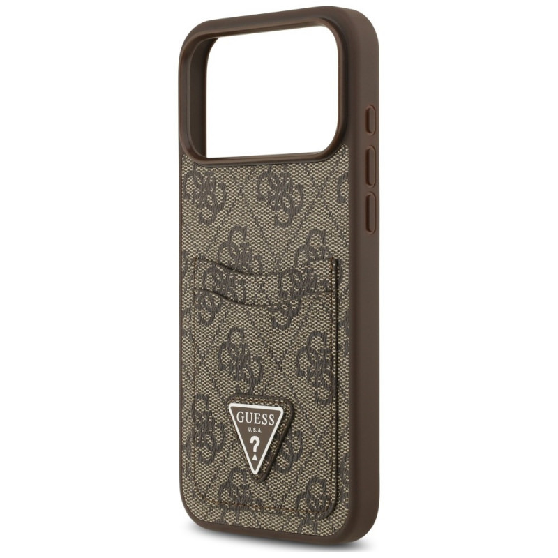 Θήκη Guess 4G Double Card Triangle για Apple iPhone 18 Pro Max / 17 Pro Max, καφέ
