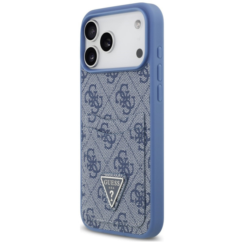 Θήκη τριγωνική Guess 4G Double Card για Apple iPhone 18 Pro Max / 17 Pro Max, μπλε