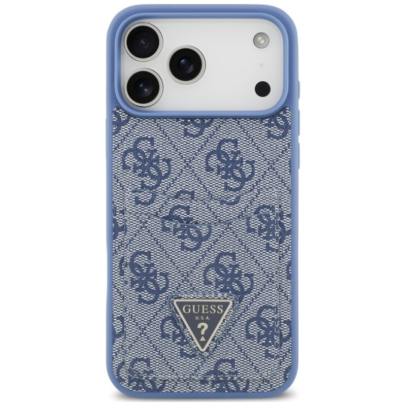 Θήκη τριγωνική Guess 4G Double Card για Apple iPhone 18 Pro Max / 17 Pro Max, μπλε