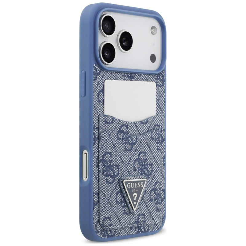 Θήκη τριγωνική Guess 4G Double Card για Apple iPhone 18 Pro Max / 17 Pro Max, μπλε