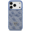 Θήκη τριγωνική με διπλή υποδοχή καρτών 4G Guess για Apple iPhone 18 Pro / 17 Pro, μπλε