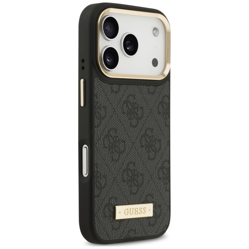 Θήκη Guess 4G Logo Plate MagSafe για Apple iPhone 18 Pro Max / 17 Pro Max, Μαύρη