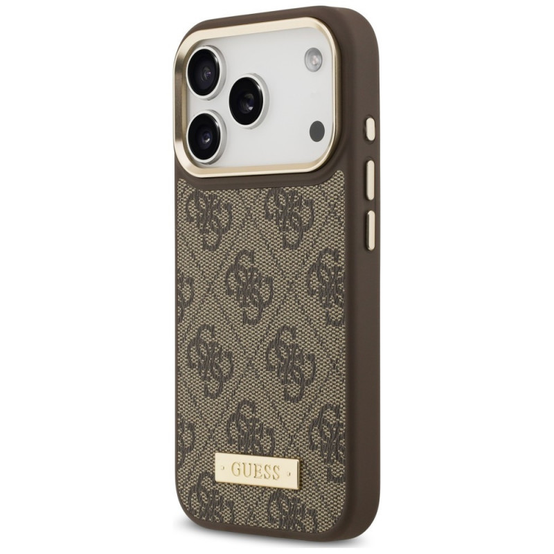 Θήκη Guess 4G Logo Plate MagSafe για Apple iPhone 18 Pro Max / 17 Pro Max, Καφέ