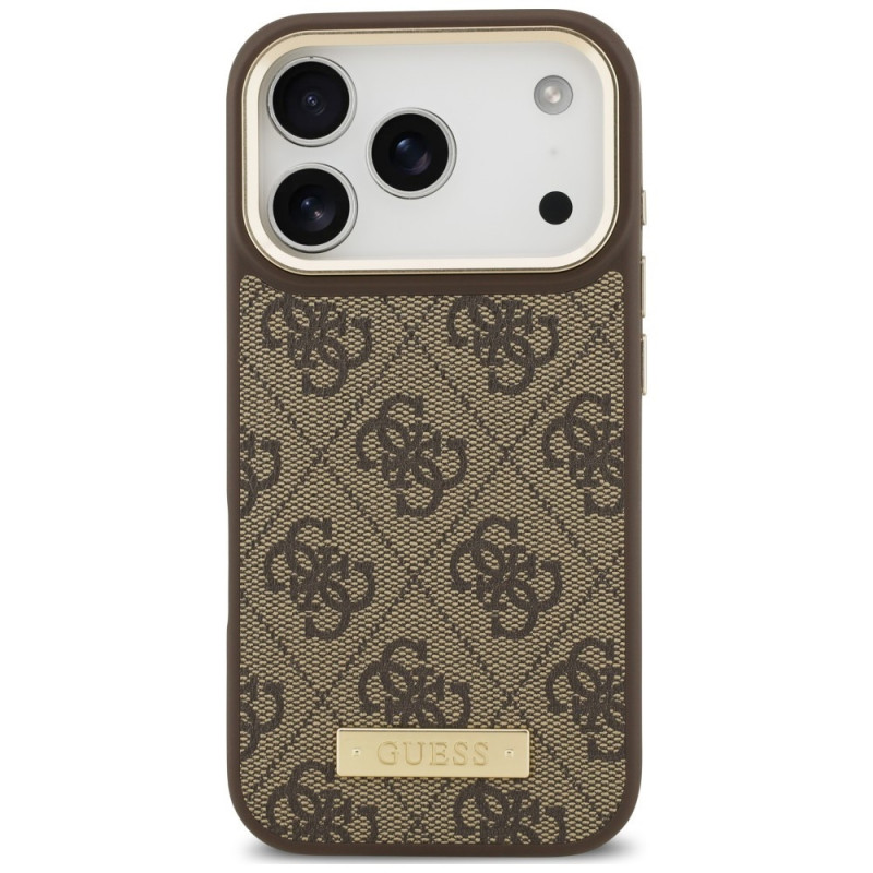Θήκη Guess 4G Logo Plate MagSafe για Apple iPhone 18 Pro Max / 17 Pro Max, Καφέ