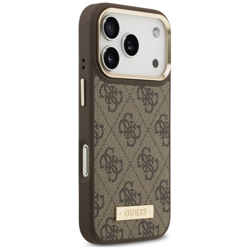 Θήκη Guess 4G Logo Plate MagSafe για Apple iPhone 18 Pro Max / 17 Pro Max, Καφέ