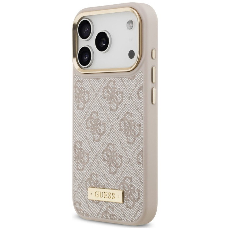 Θήκη Guess 4G Logo Plate MagSafe για Apple iPhone 18 Pro / 17 Pro, Ροζ