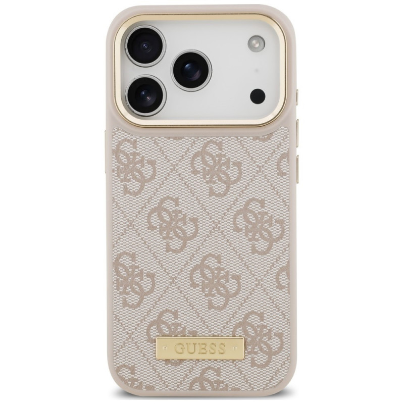 Θήκη Guess 4G Logo Plate MagSafe για Apple iPhone 18 Pro / 17 Pro, Ροζ