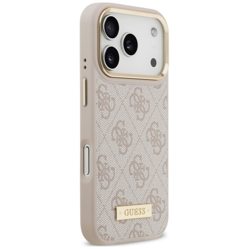 Θήκη Guess 4G Logo Plate MagSafe για Apple iPhone 18 Pro / 17 Pro, Ροζ