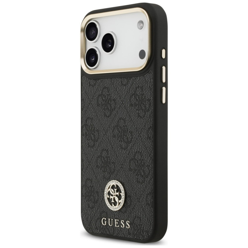 Θήκη MagSafe Guess 4G Strass Logo για Apple iPhone 18 Pro Max / 17 Pro Max, Μαύρη