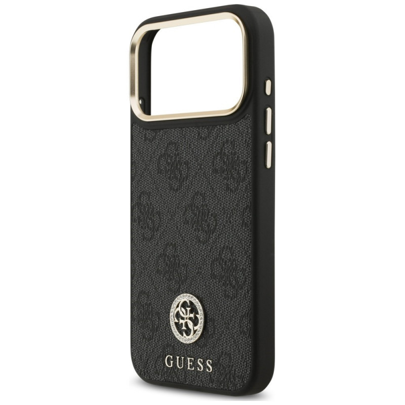 Θήκη MagSafe Guess 4G Strass Logo για Apple iPhone 18 Pro Max / 17 Pro Max, Μαύρη