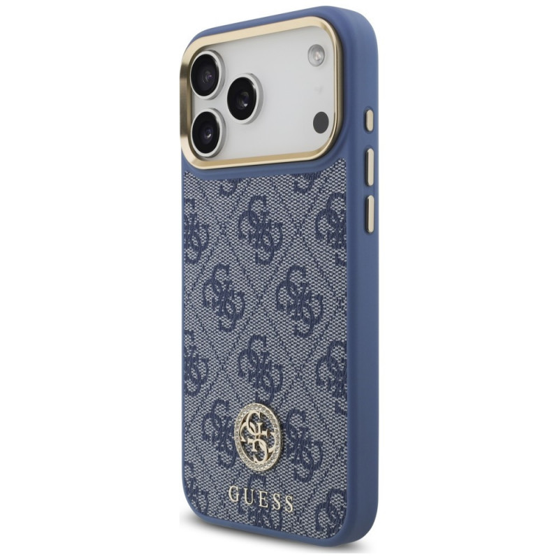 Θήκη Guess 4G Strass Logo MagSafe για Apple iPhone 18 Pro Max / 17 Pro Max, μπλε