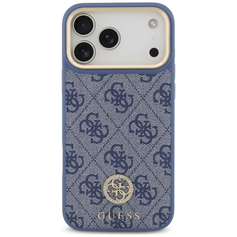 Θήκη Guess 4G Strass Logo MagSafe για Apple iPhone 18 Pro Max / 17 Pro Max, μπλε