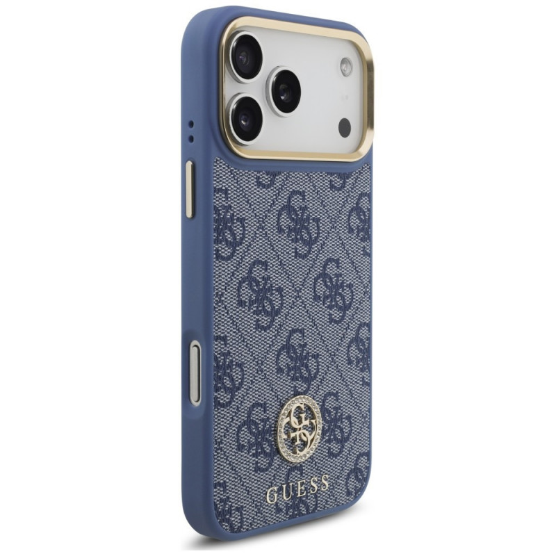 Θήκη Guess 4G Strass Logo MagSafe για Apple iPhone 18 Pro Max / 17 Pro Max, μπλε