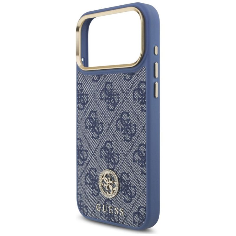 Θήκη Guess 4G Strass Logo MagSafe για Apple iPhone 18 Pro Max / 17 Pro Max, μπλε