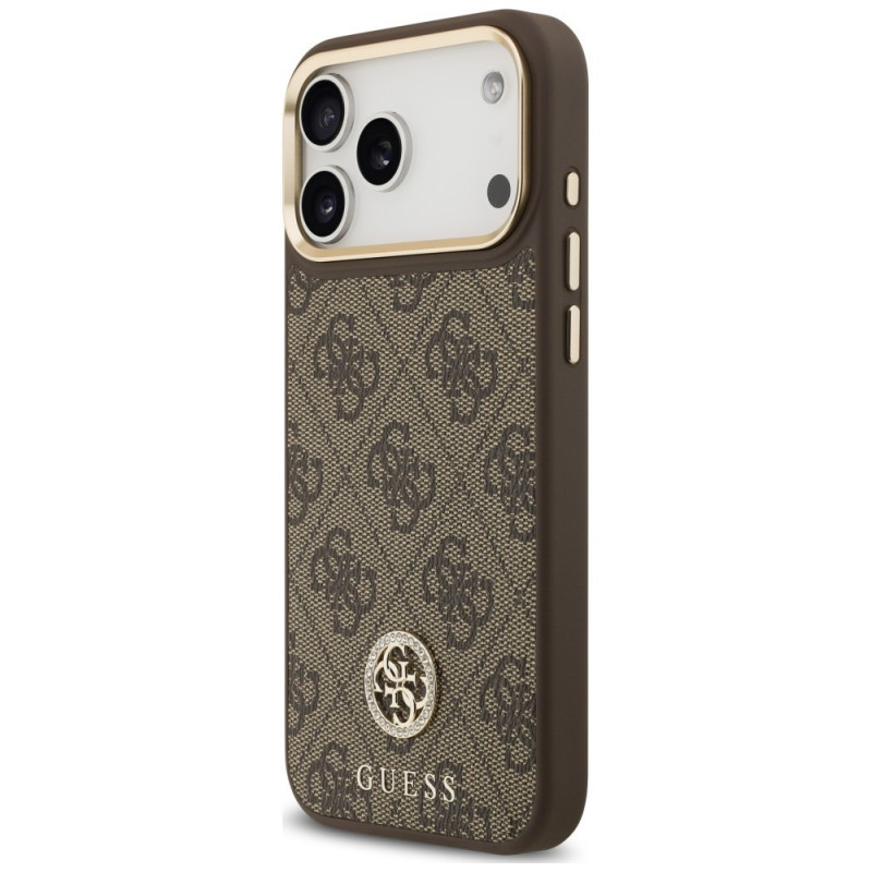 Θήκη Guess 4G Strass Logo MagSafe για Apple iPhone 18 Pro Max / 17 Pro Max, καφέ
