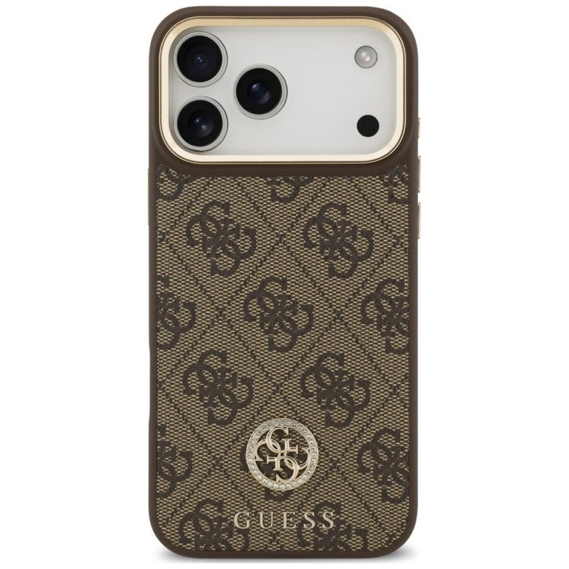 Θήκη Guess 4G Strass Logo MagSafe για Apple iPhone 18 Pro Max / 17 Pro Max, καφέ