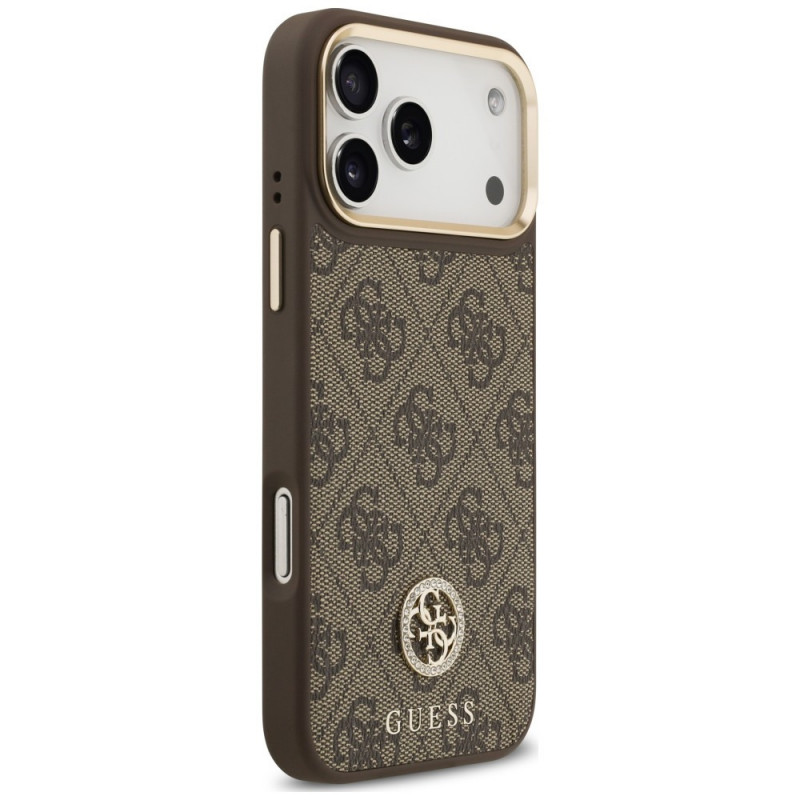 Θήκη Guess 4G Strass Logo MagSafe για Apple iPhone 18 Pro Max / 17 Pro Max, καφέ