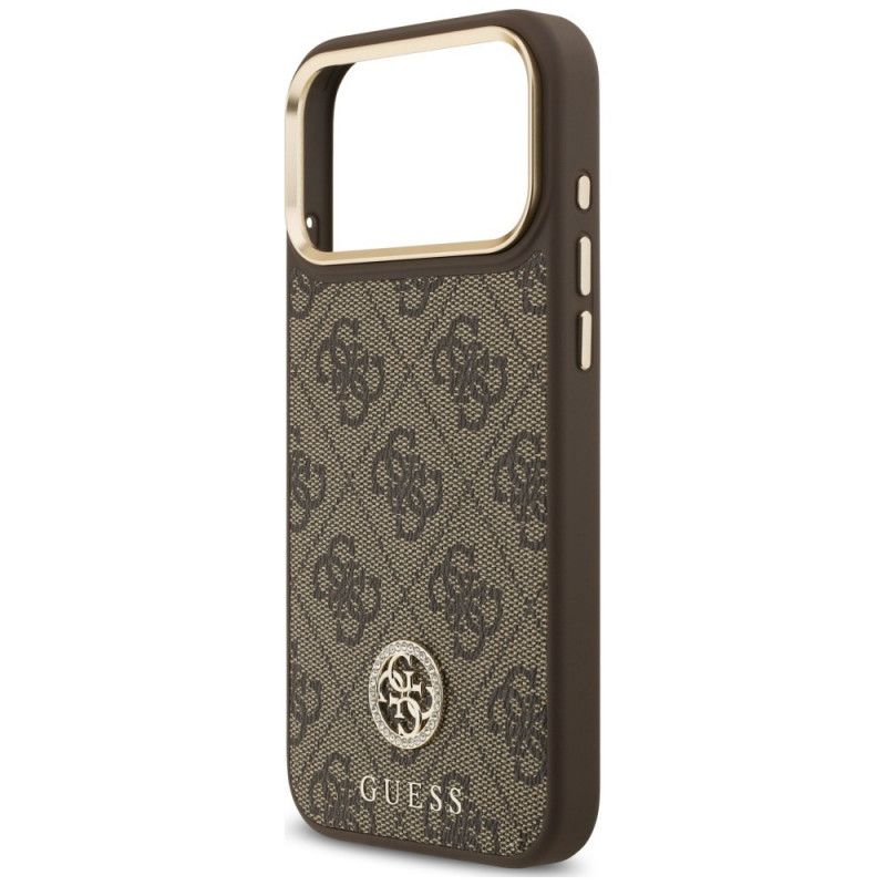 Θήκη Guess 4G Strass Logo MagSafe για Apple iPhone 18 Pro Max / 17 Pro Max, καφέ
