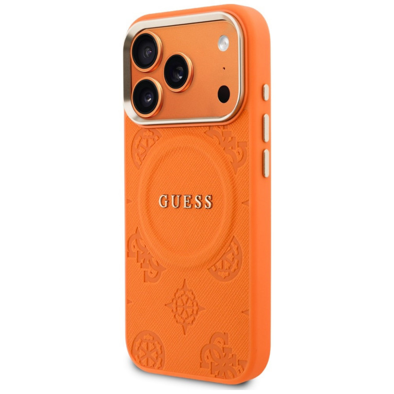Θήκη Guess Peony Hot Stamp MagSafe για Apple iPhone 18 Pro Max / 17 Pro Max, πορτοκαλί