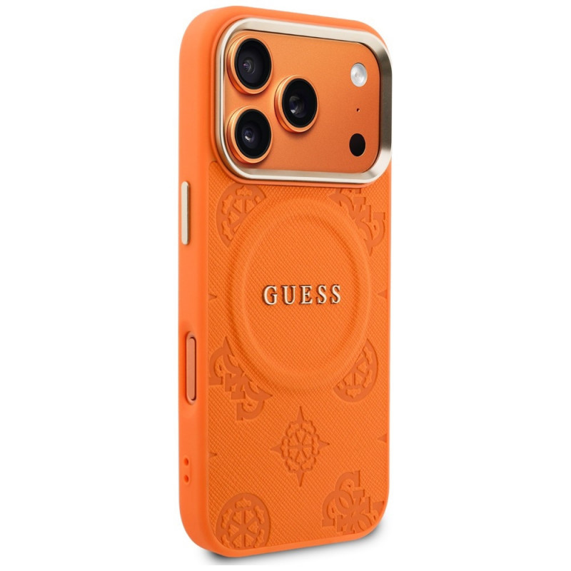 Θήκη Guess Peony Hot Stamp MagSafe για Apple iPhone 18 Pro Max / 17 Pro Max, πορτοκαλί