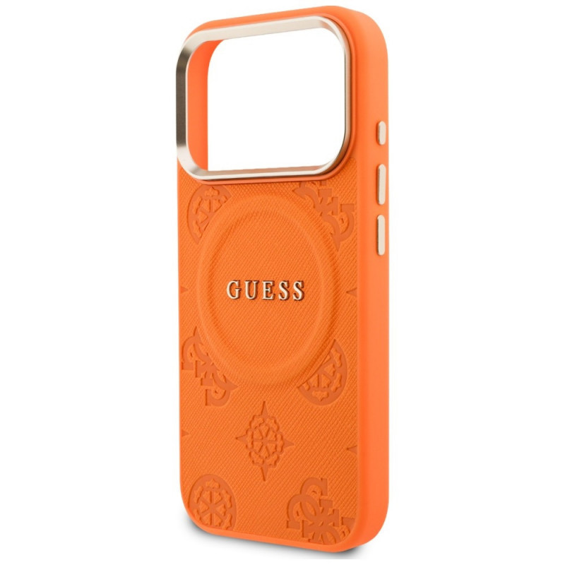 Θήκη Guess Peony Hot Stamp MagSafe για Apple iPhone 18 Pro Max / 17 Pro Max, πορτοκαλί