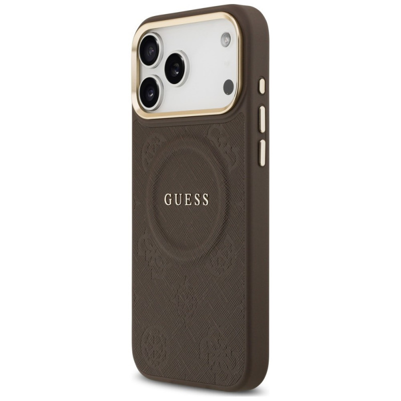 Θήκη Guess Peony Hot Stamp MagSafe για Apple iPhone 18 Pro Max / 17 Pro Max, καφέ
