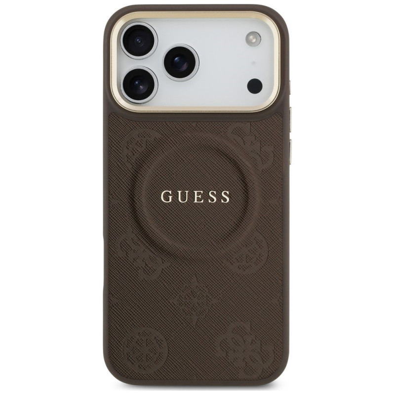 Θήκη Guess Peony Hot Stamp MagSafe για Apple iPhone 18 Pro Max / 17 Pro Max, καφέ