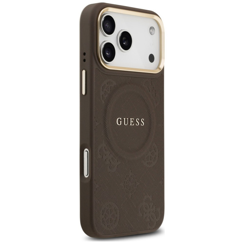 Θήκη Guess Peony Hot Stamp MagSafe για Apple iPhone 18 Pro Max / 17 Pro Max, καφέ