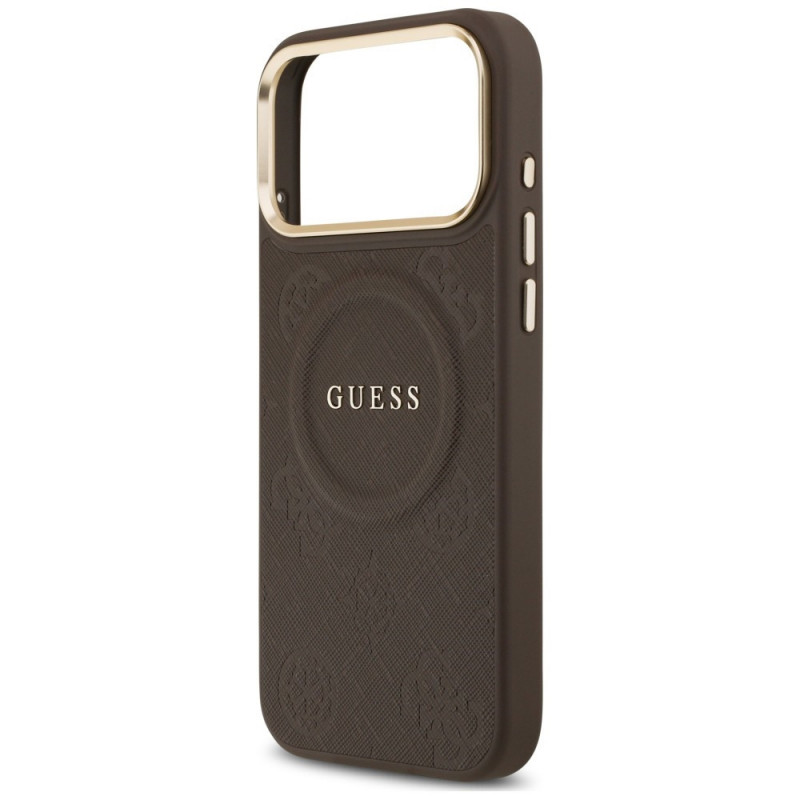 Θήκη Guess Peony Hot Stamp MagSafe για Apple iPhone 18 Pro Max / 17 Pro Max, καφέ