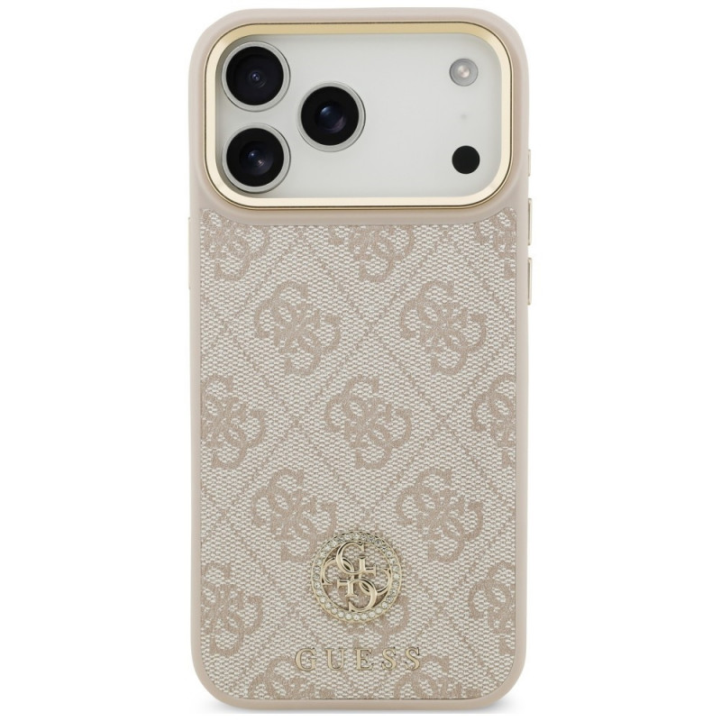 Θήκη Guess 4G Strass Logo MagSafe για Apple iPhone 18 Pro Max / 17 Pro Max, ροζ