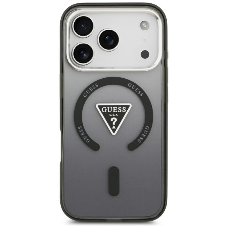 Θήκη Guess IML Gradient Triangle Logo MagSafe για Apple iPhone 18 Pro Max / 17 Pro Max, Μαύρη