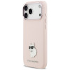 Θήκη Karl Lagerfeld Silicone Choupette Metal Pin για Apple iPhone 18 Pro Max / 17 Pro Max, Ροζ