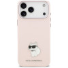 Θήκη Karl Lagerfeld Silicone Choupette Metal Pin για Apple iPhone 18 Pro Max / 17 Pro Max, Ροζ