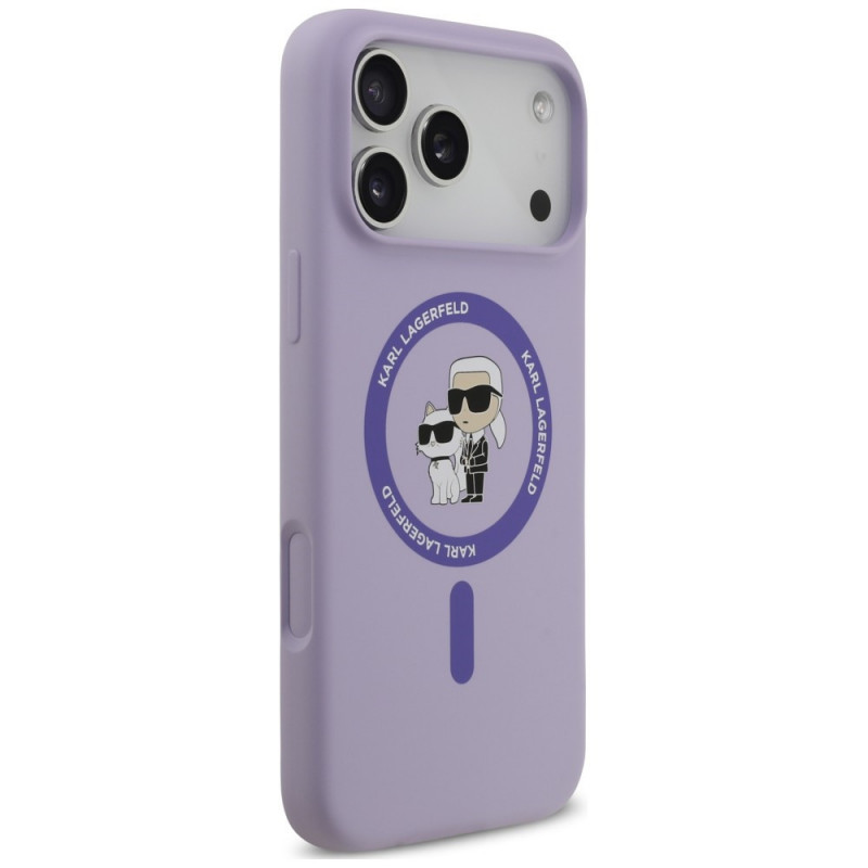 Θήκη Karl Lagerfeld Silicone Karl&Choupette Ring MagSafe για Apple iPhone 18 Pro Max / iPhone 17 Pro Max, Μωβ