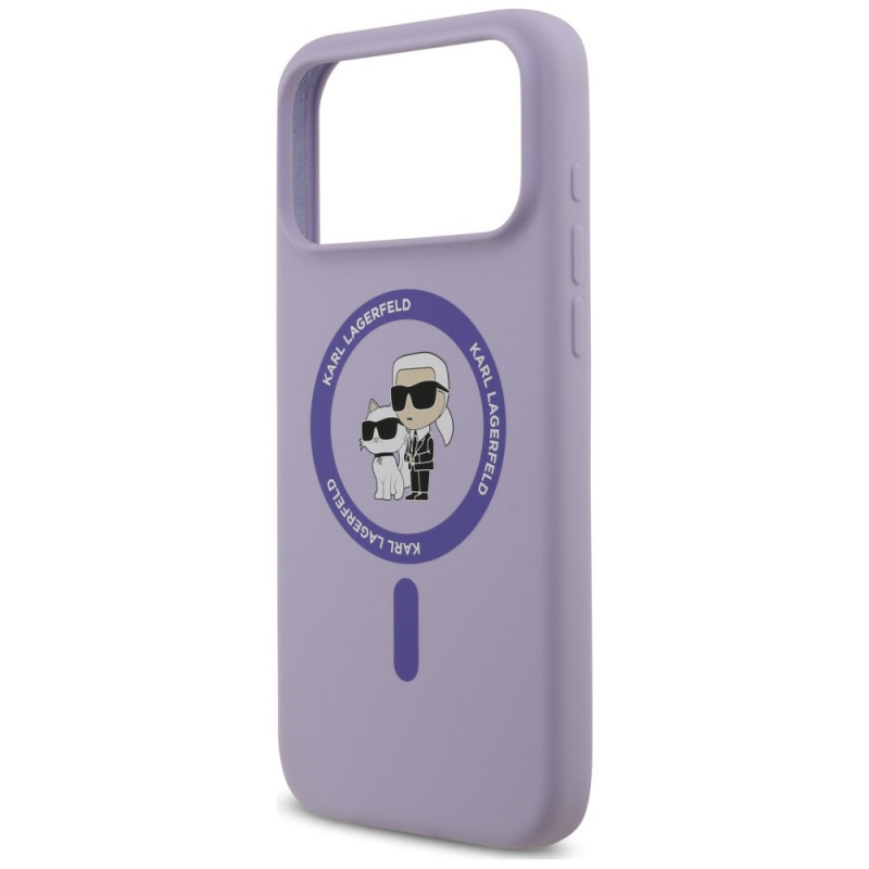 Θήκη Karl Lagerfeld Silicone Karl&Choupette Ring MagSafe για Apple iPhone 18 Pro Max / iPhone 17 Pro Max, Μωβ